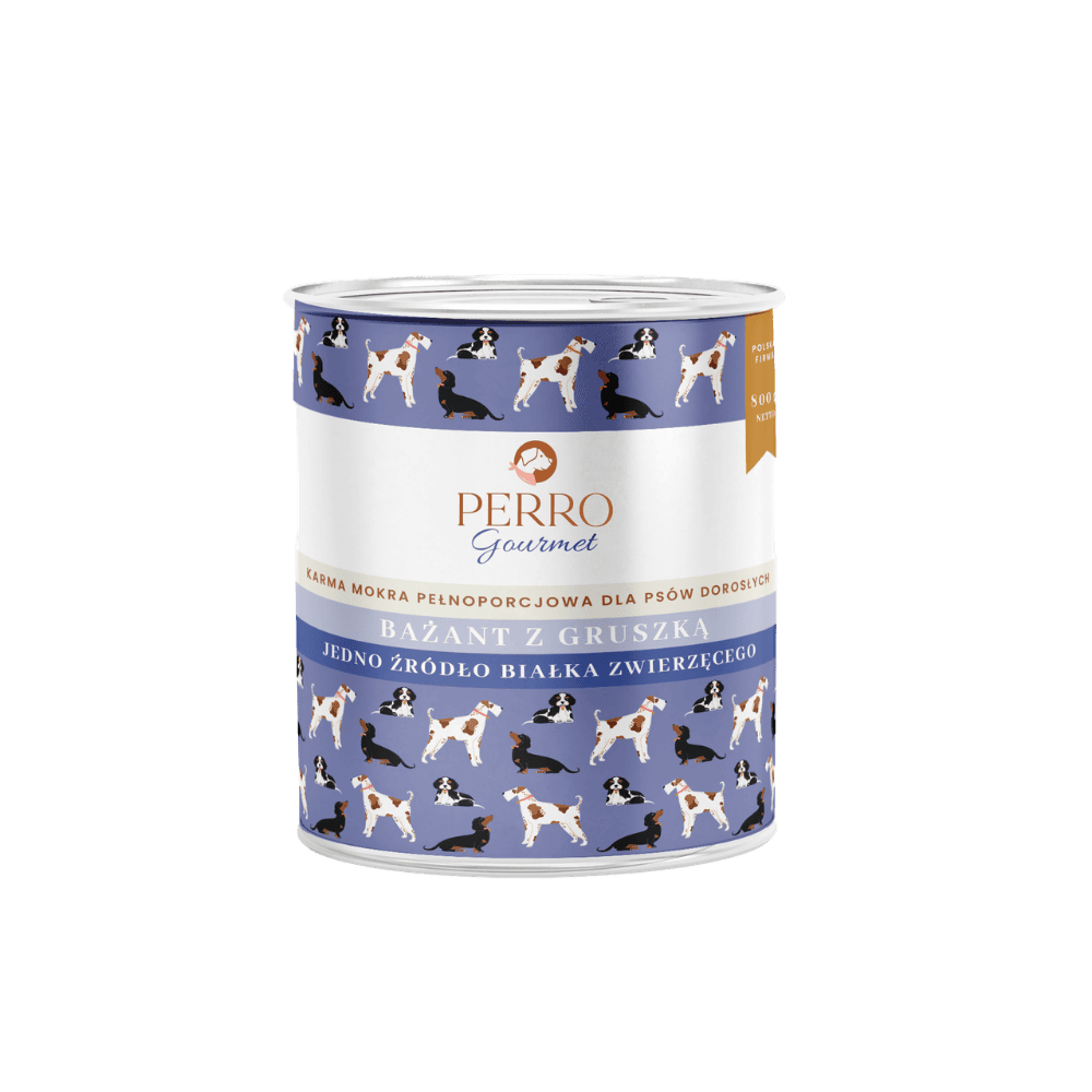 Perro Gourmet – Monobiałkowa karma mokra dla dorosłych psów, bażant z gruszką