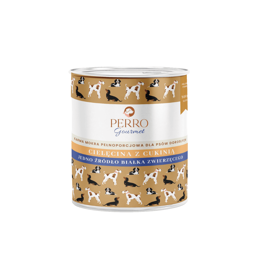Perro Gourmet – Monobiałkowa karma mokra dla dorosłych psów, cielęcina z cukinią
