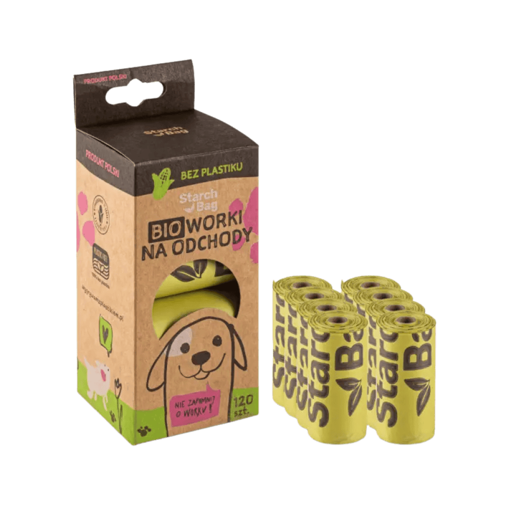 StarchBag BIOworki - Woreczki na psie odchody w 100% kompostowalne, zielone