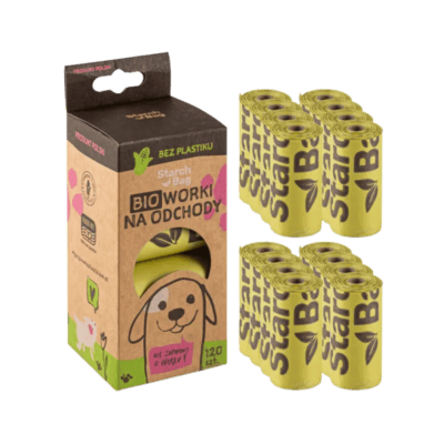 StarchBag BIOworki - Woreczki na psie odchody w 100% kompostowalne, zielone - obrazek 3