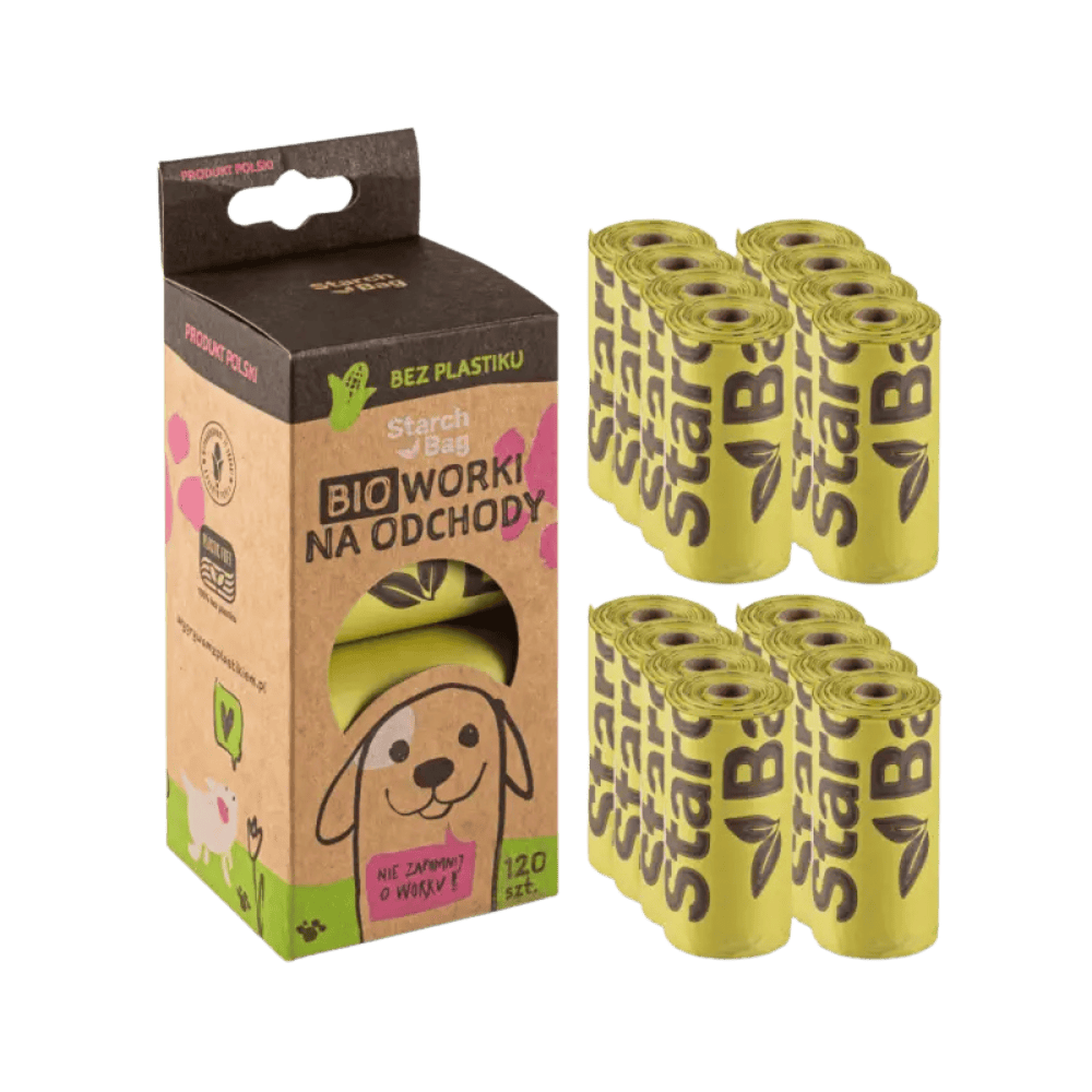 StarchBag BIOworki - Woreczki na psie odchody w 100% kompostowalne, zielone