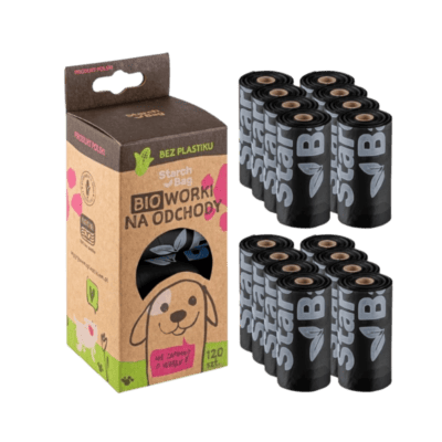 StarchBag BIOworki - Woreczki na psie odchody w 100% kompostowalne, czarne - obrazek 3