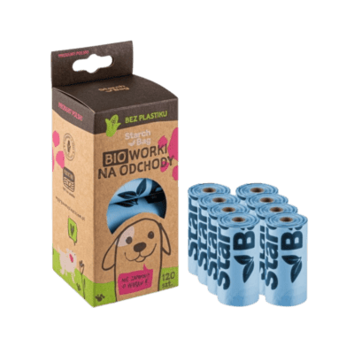 StarchBag BIOworki - Woreczki na psie odchody w 100% kompostowalne, niebieskie - obrazek 1
