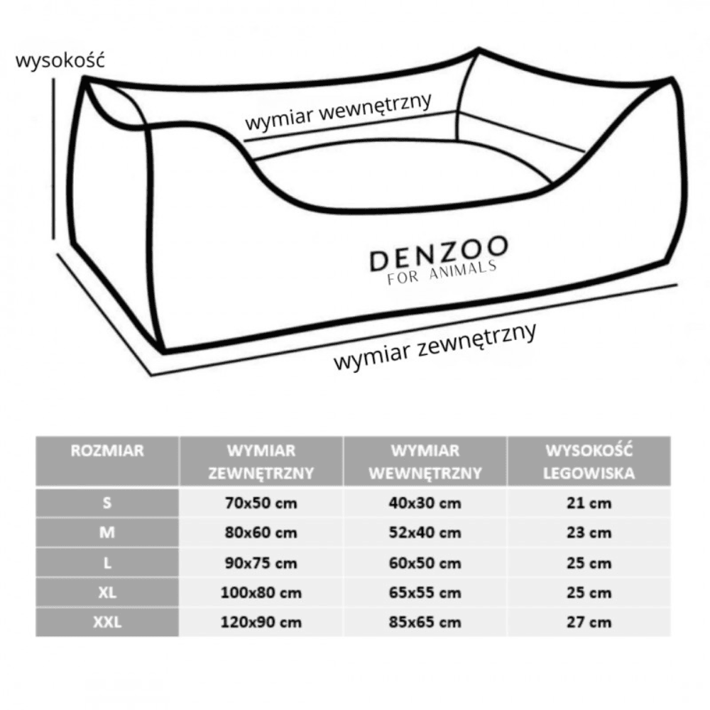 DENZOO Ancona Dark Grey – Legowisko z materacem ortopedycznym, kanapa dla psa i kota, ciemnoszare