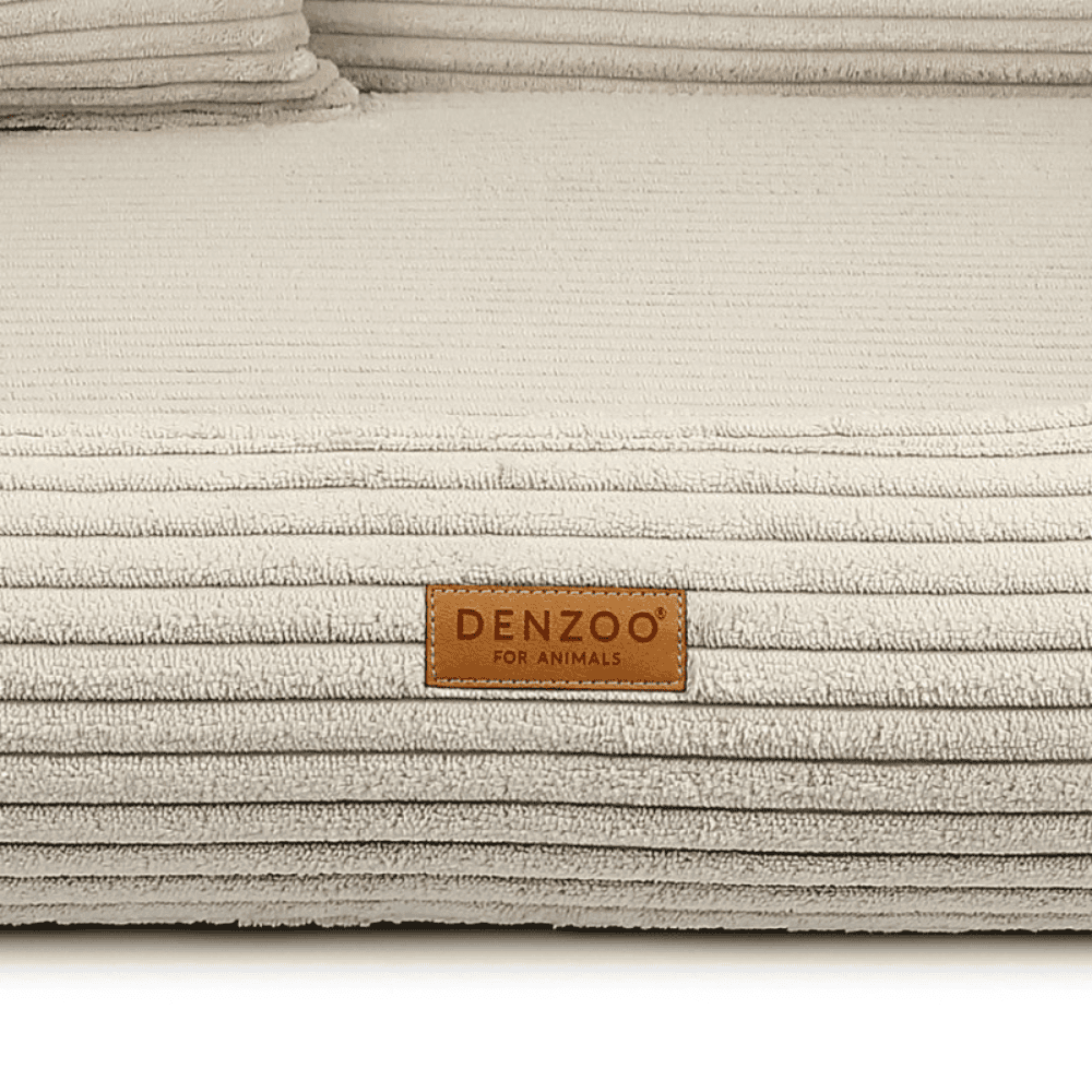 DENZOO Rimini Beige – Legowisko z materacem ortopedycznym, kanapa dla psa i kota, beżowe