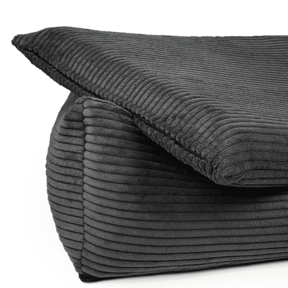 DENZOO Rimini Dark Grey – Legowisko z materacem ortopedycznym, kanapa dla psa i kota, ciemnoszare