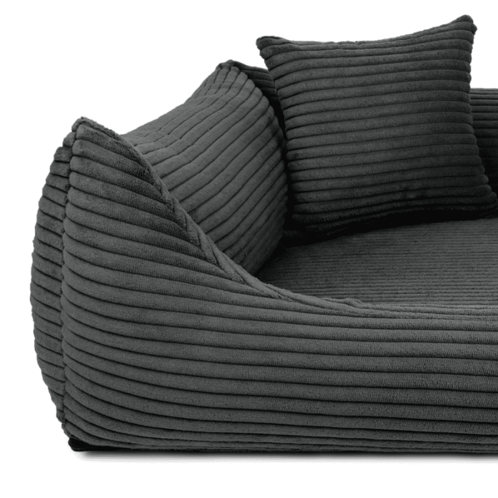 DENZOO Rimini Dark Grey – Legowisko z materacem ortopedycznym, kanapa dla psa i kota, ciemnoszare
