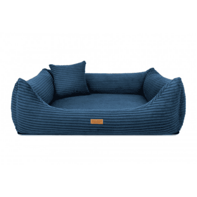 DENZOO Rimini Navy Blue – Legowisko z materacem ortopedycznym, kanapa dla psa i kota, granatowe - obrazek 1
