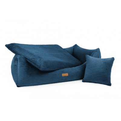 DENZOO Rimini Navy Blue – Legowisko z materacem ortopedycznym, kanapa dla psa i kota, granatowe - obrazek 3