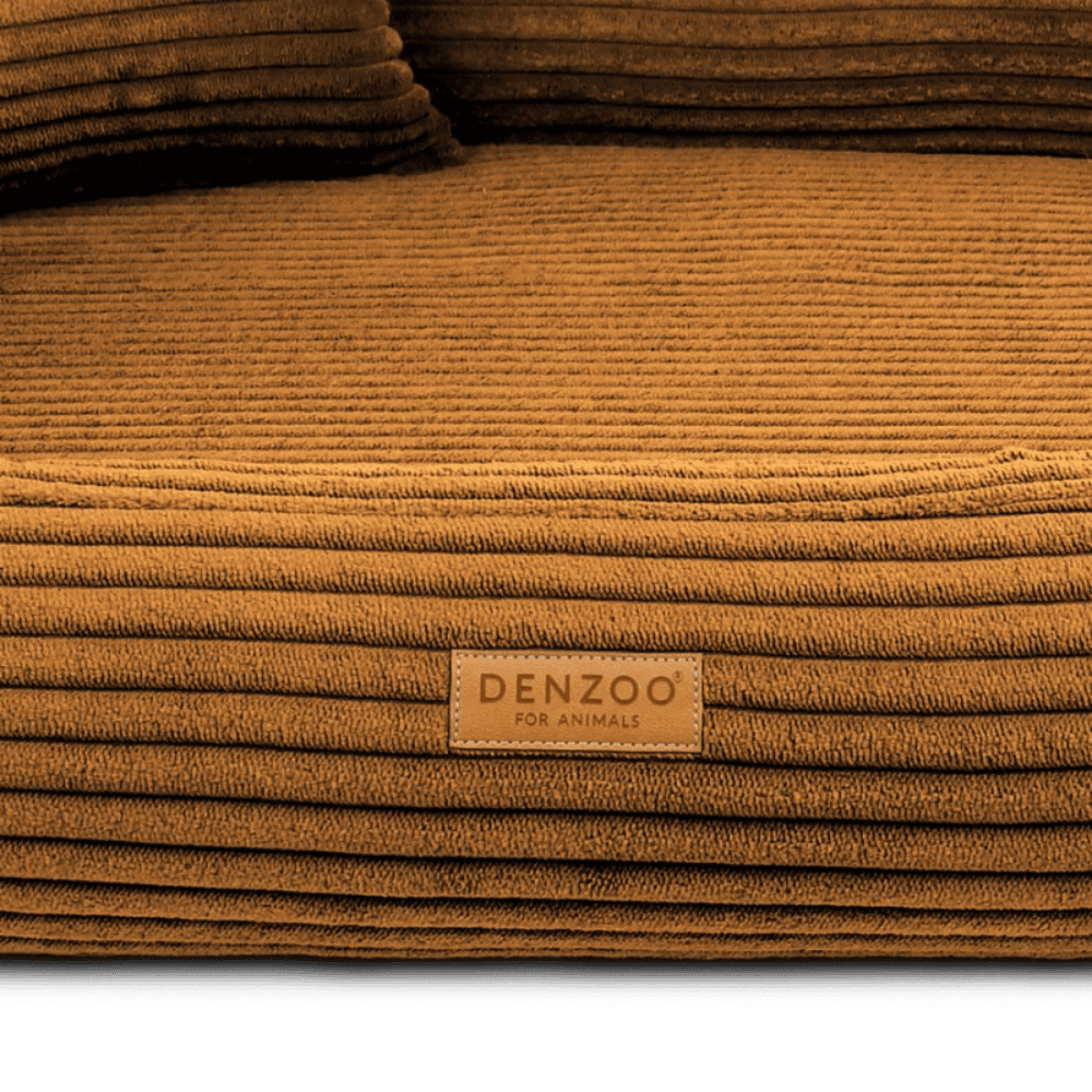DENZOO Rimini Mustard – Legowisko z materacem ortopedycznym, kanapa dla psa i kota, musztardowe