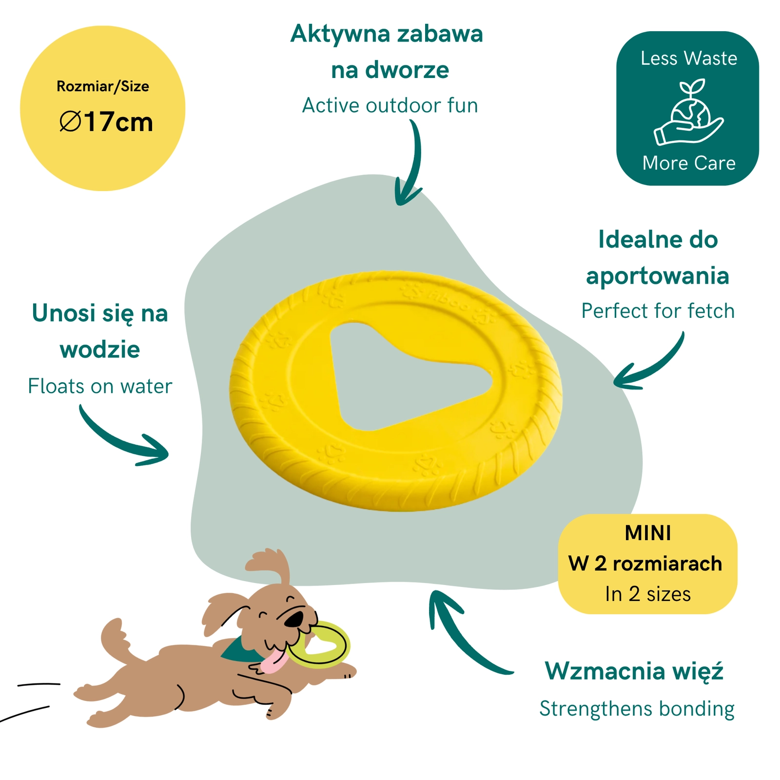 FIBOO Frisboo Mini - Dysk do aportowania dla psa 17cm - obrazek 2