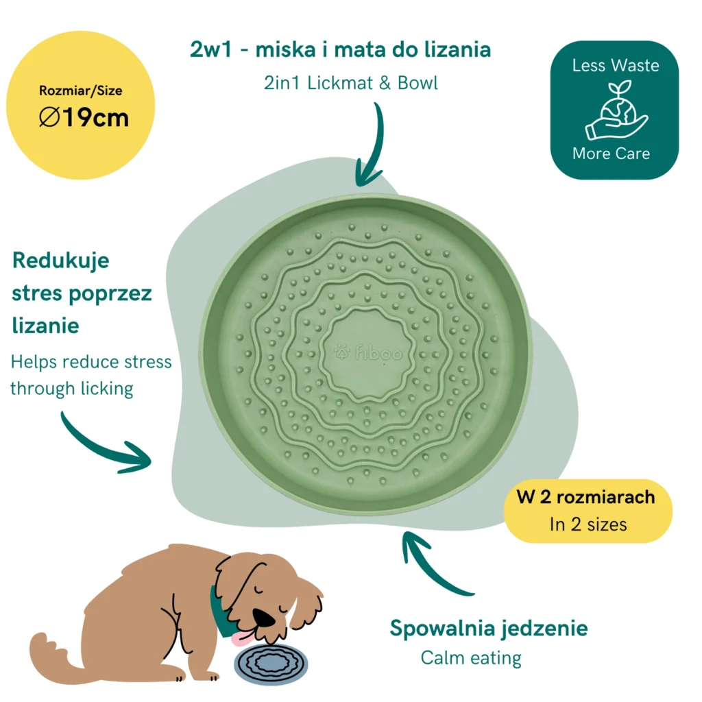 FIBOO Lick Fiboowl - Mata do lizania i miska 2w1 dla psa 19cm