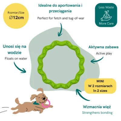 FIBOO Fringoo Mini - Ring do przeciągania dla psa 12cm - obrazek 2