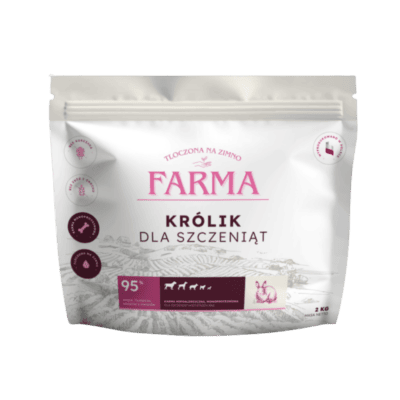 Farma – Karma sucha tłoczona na zimno dla szczeniąt, królik - obrazek 1