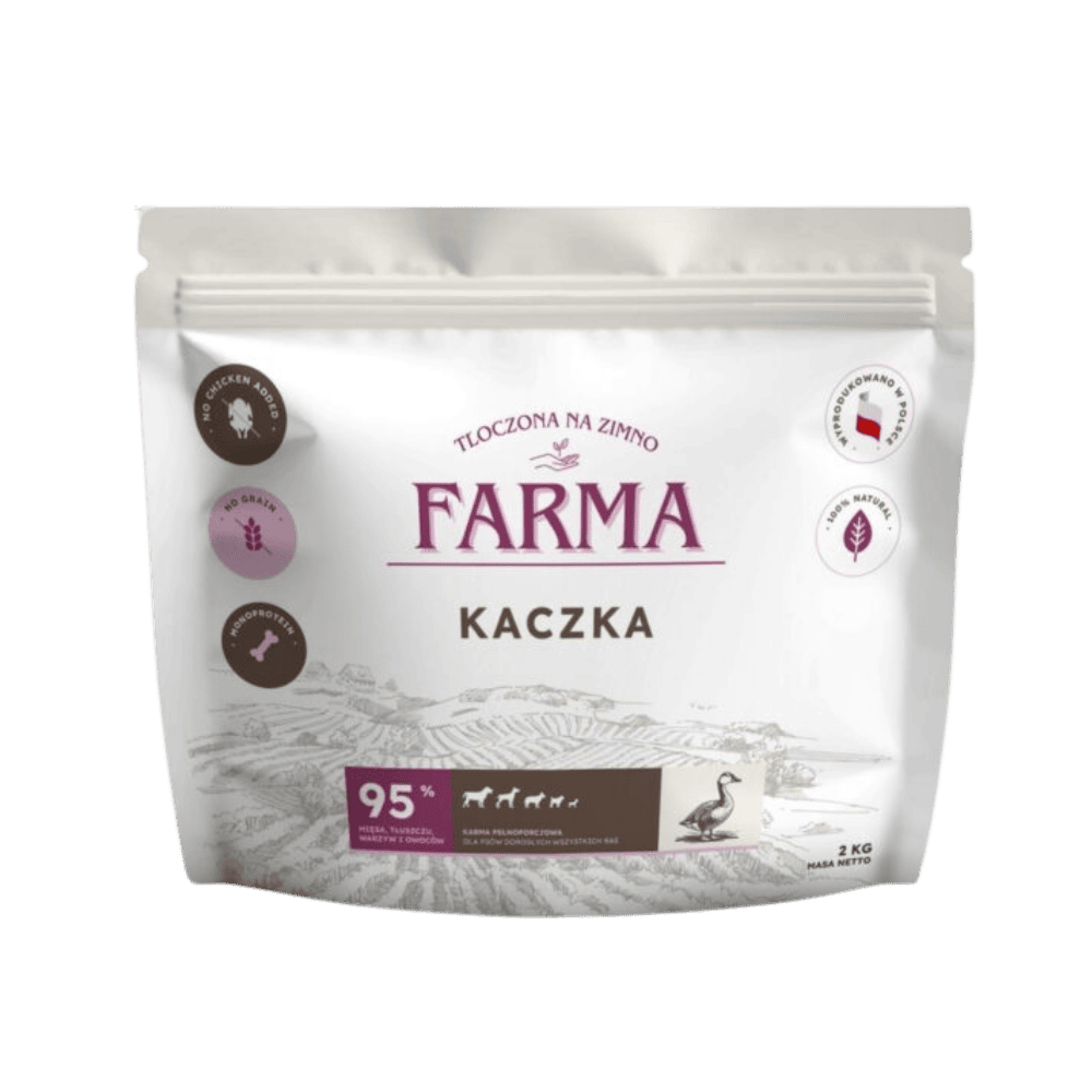 Farma – Karma sucha tłoczona na zimno dla psów dorosłych, kaczka