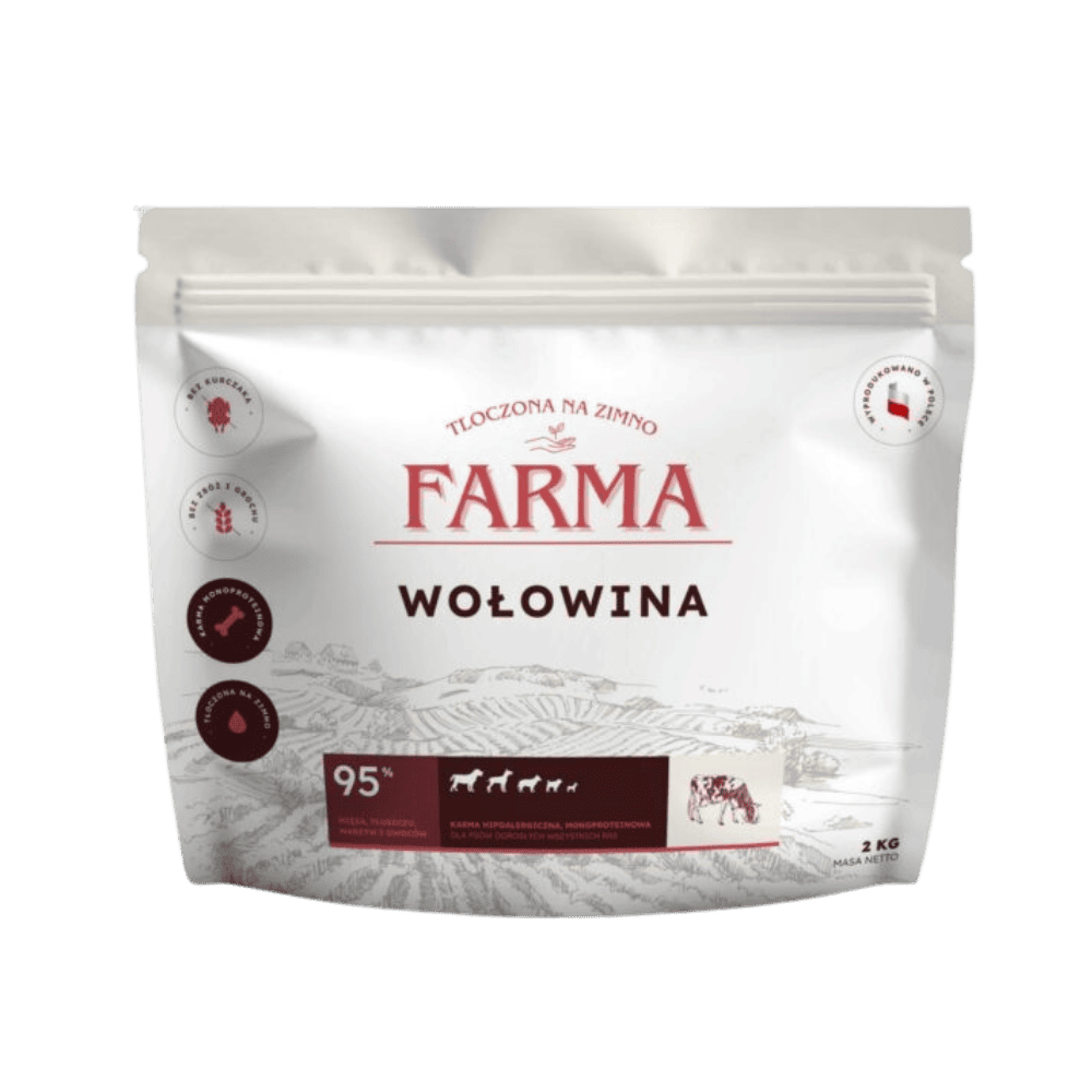 Farma – Karma sucha tłoczona na zimno dla psów dorosłych, wołowina