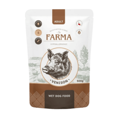 Farma Manufaktura – Karma mokra w saszetce dla psów, dziczyzna