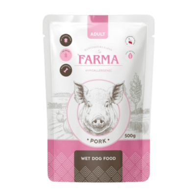Farma Manufaktura – Karma mokra w saszetce dla psów, wieprzowina - obrazek 1