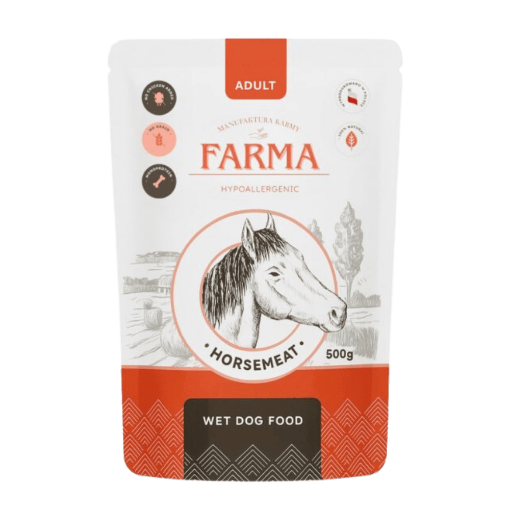 Farma Manufaktura – Karma mokra w saszetce dla psów, konina