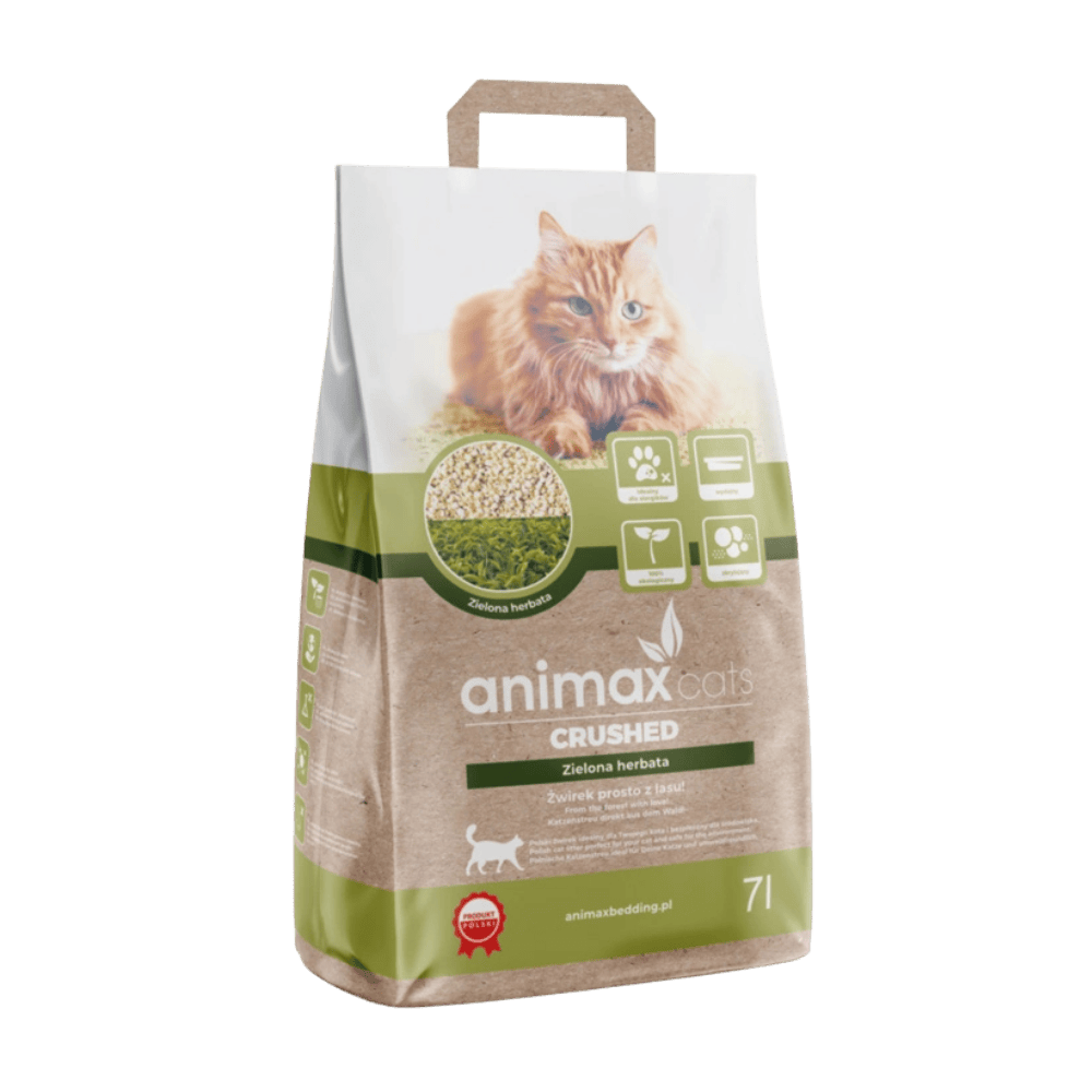 AnimaxKot Kruszon - Naturalny żwirek zbrylający dla kota, zielona herbata