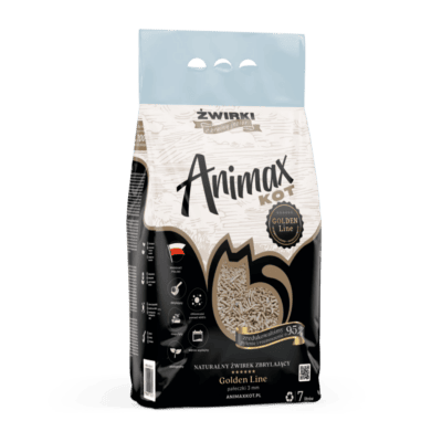 AnimaxKot Golden Line - Naturalny żwirek zbrylający dla kota, pellet 3mm, bezzapachowy - obrazek 1