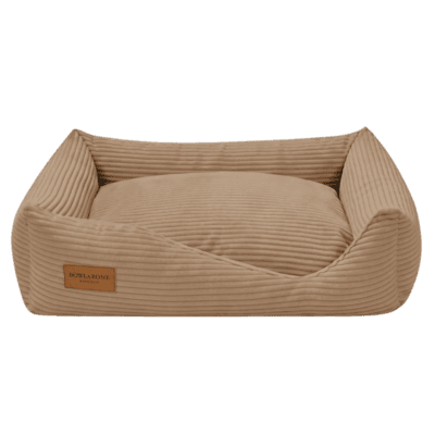 Bowl&Bone Republic Deco – Sztruksowe legowisko, kanapa dla psa i kota, latte - obrazek 1