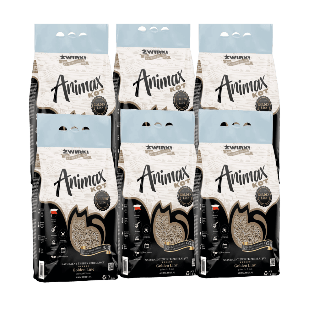 AnimaxKot Golden Line - Naturalny żwirek zbrylający dla kota, pellet 3mm, bezzapachowy