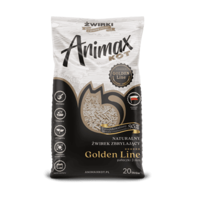 AnimaxKot Golden Line - Naturalny żwirek zbrylający dla kota, pellet 3mm, bezzapachowy - obrazek 6