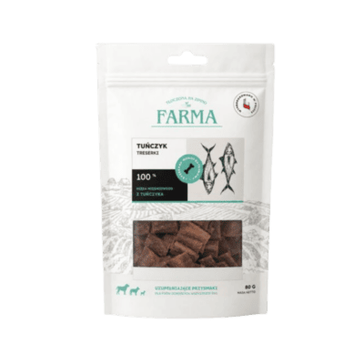 Farma – Przysmaki dla psa, suszone trenerki z tuńczyka 80g - obrazek 1