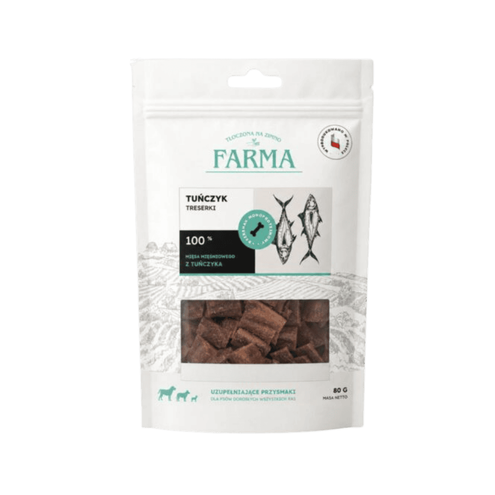 Farma – Przysmaki dla psa, suszone trenerki z tuńczyka 80g