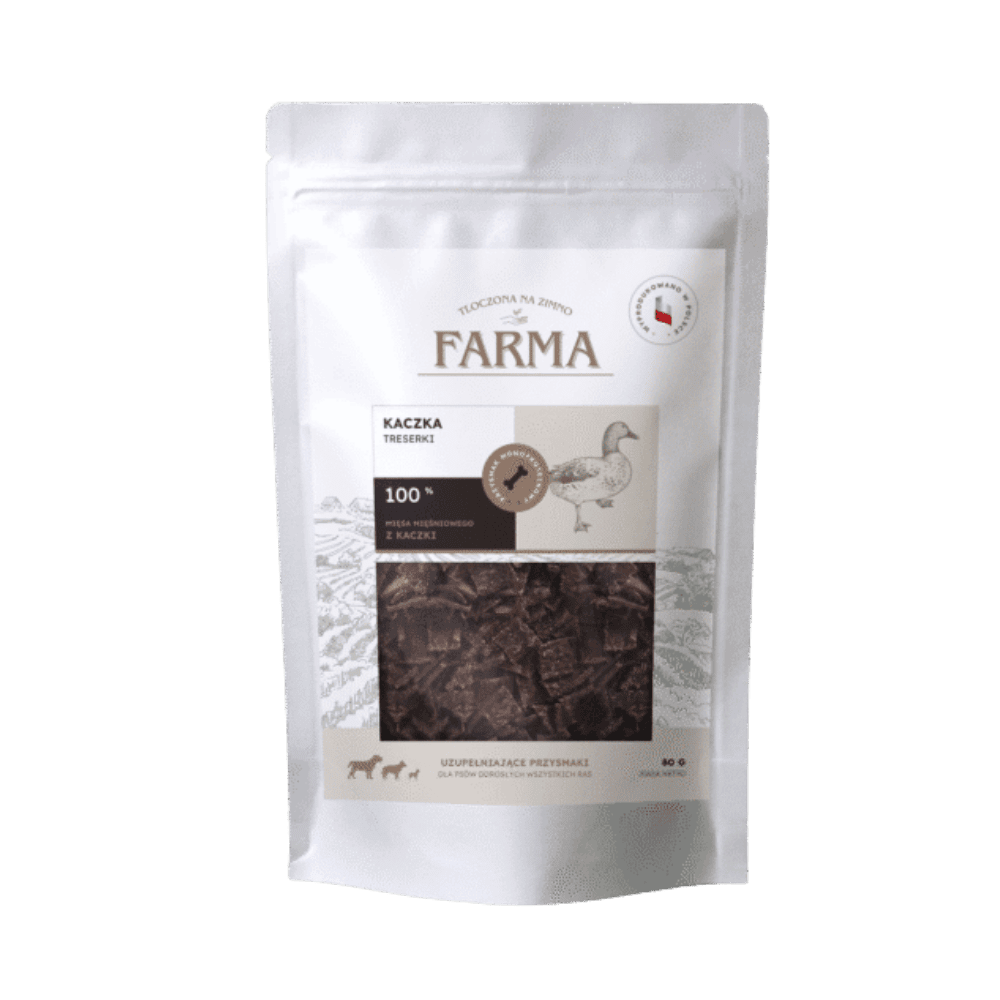 Farma – Przysmaki dla psa, suszone trenerki z kaczki 80g