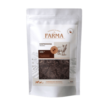Farma – Przysmaki dla psa, suszone trenerki z wieprzowiny 80g - obrazek 1