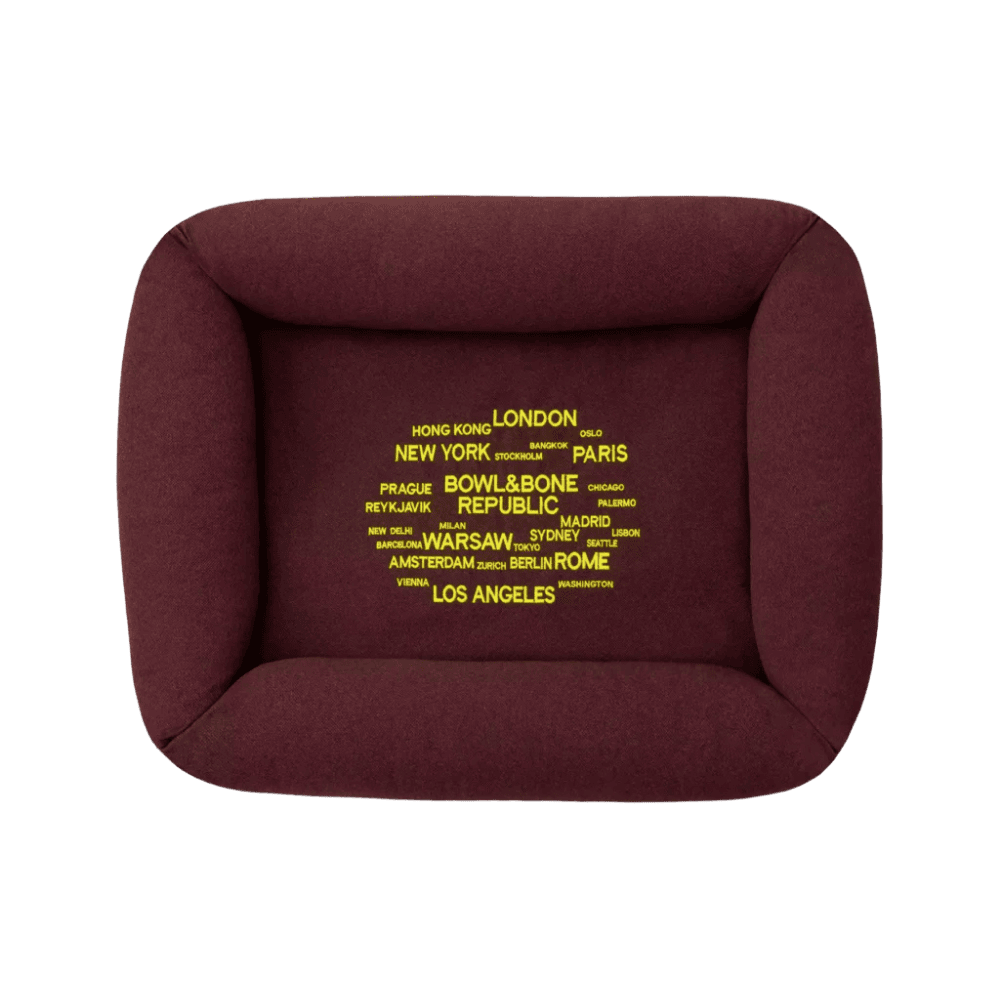 Bowl&Bone Republic Cosmopolitan – Legowisko, kanapa dla psa i kota, bordowe