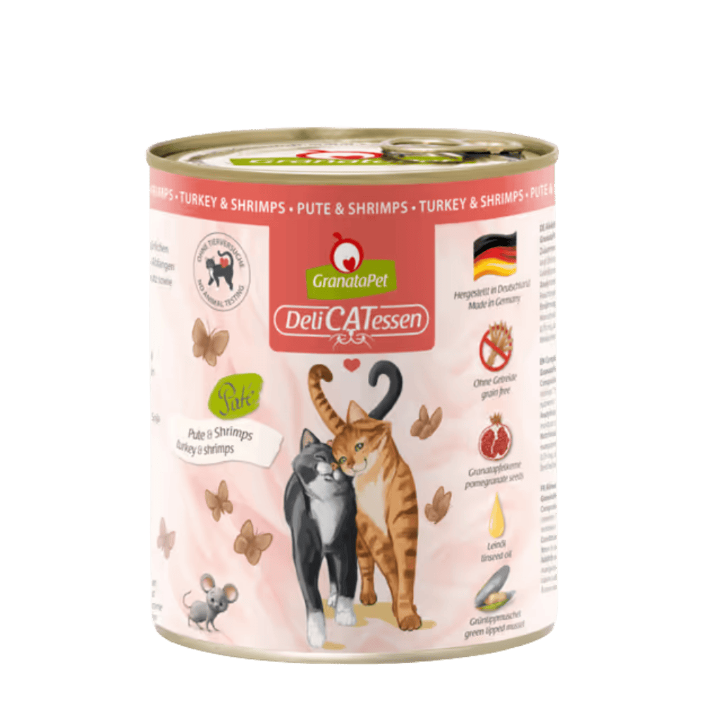 GranataPet DeliCatessen Turkey & Shrimps – Karma mokra dla kota, indyk i krewetki