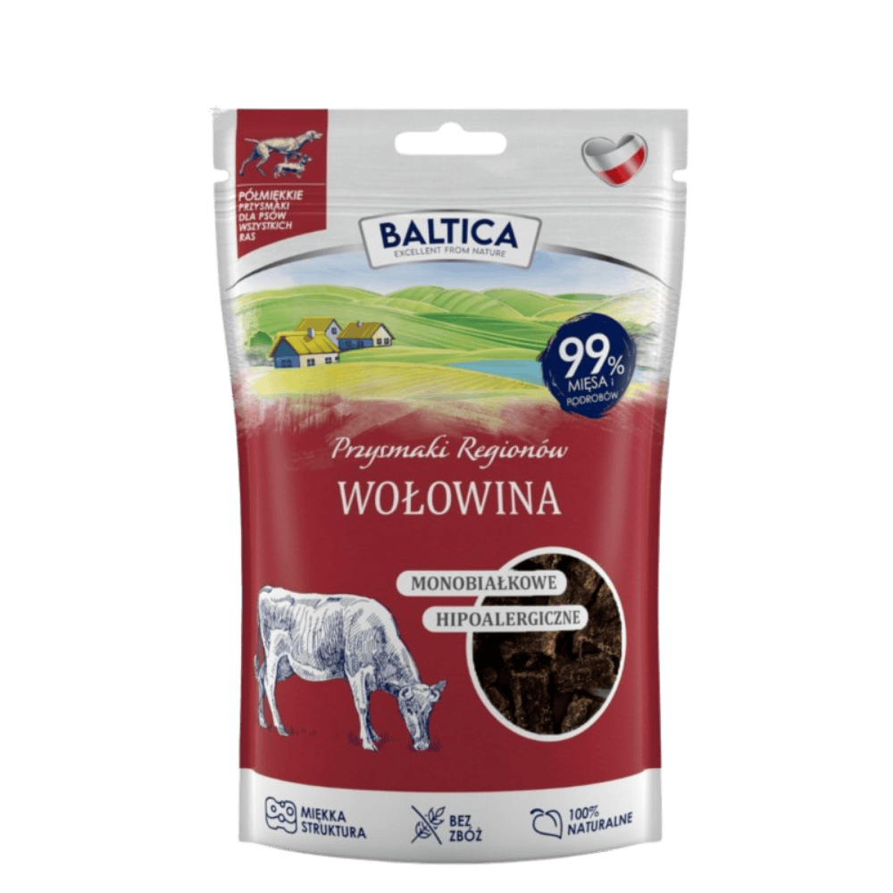 Baltica Przysmaki Regionów – Półmiękkie przysmaki dla psa, wołowina 80g