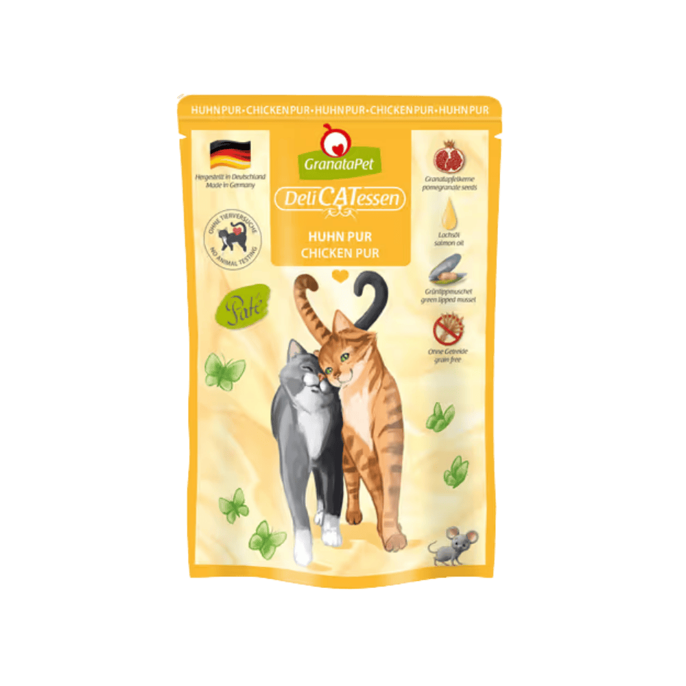 GranataPet DeliCatessen Chicken Pur – Karma mokra, w saszetce, dla kota, kurczak