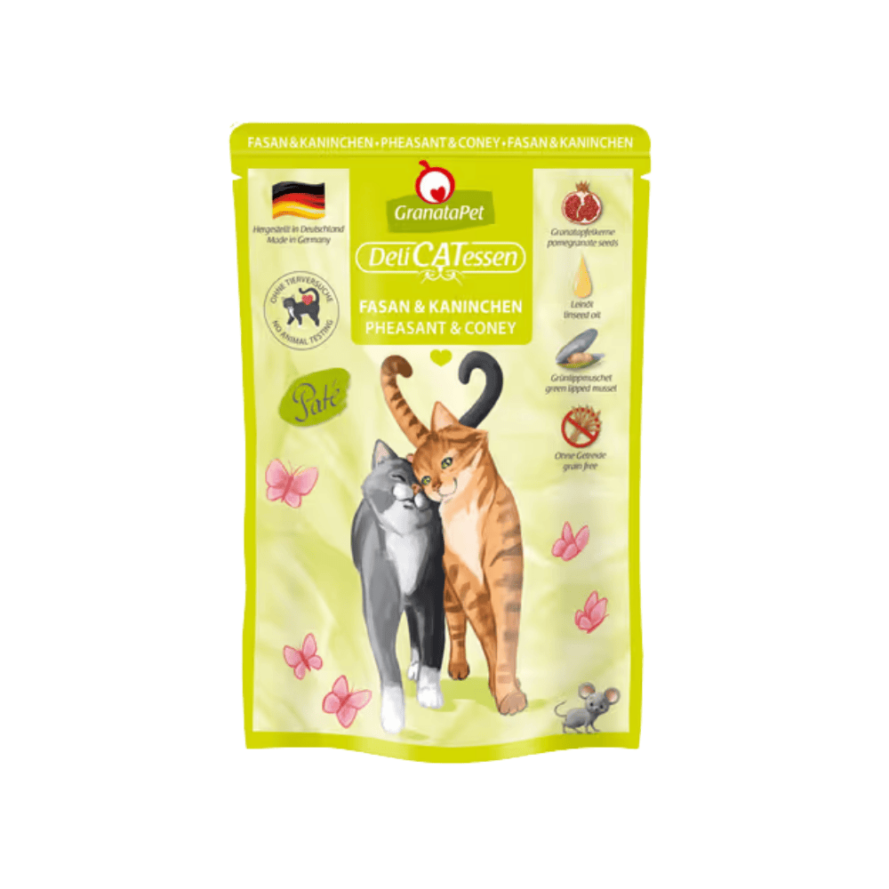 GranataPet DeliCatessen Pheasant & Coney – Karma mokra dla kota, w saszetce, bażant z królikiem