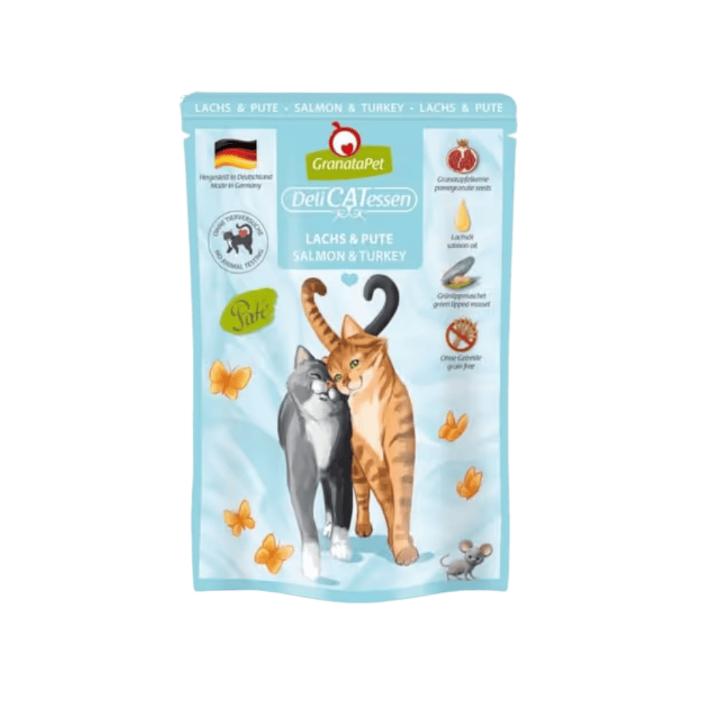 GranataPet DeliCatessen Salmon & Turkey – Karma mokra, w saszetce, dla kota, łosoś i indyk