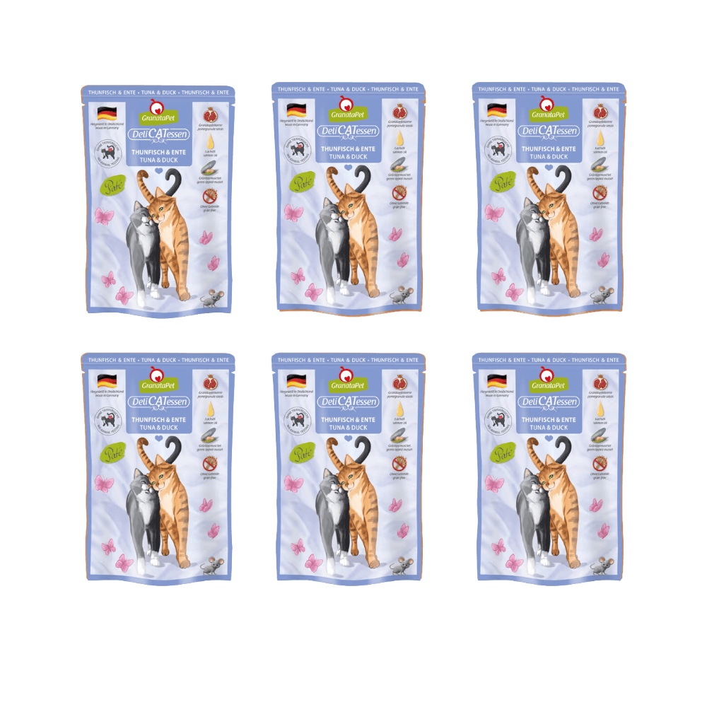 GranataPet DeliCatessen Tuna & Duck – Karma mokra, w saszetce, dla kota, tuńczyk z kaczką