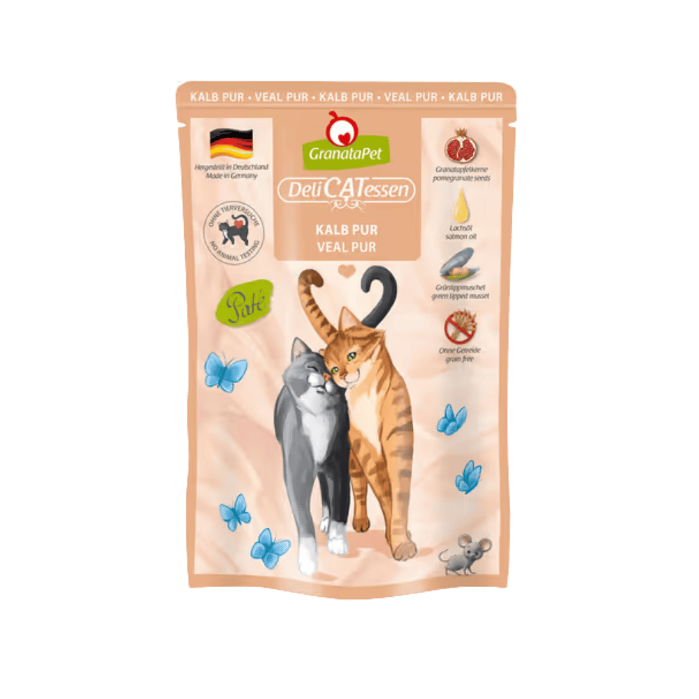 GranataPet DeliCatessen Veal Pur – Karma mokra, w saszetce, dla kota, cielęcina