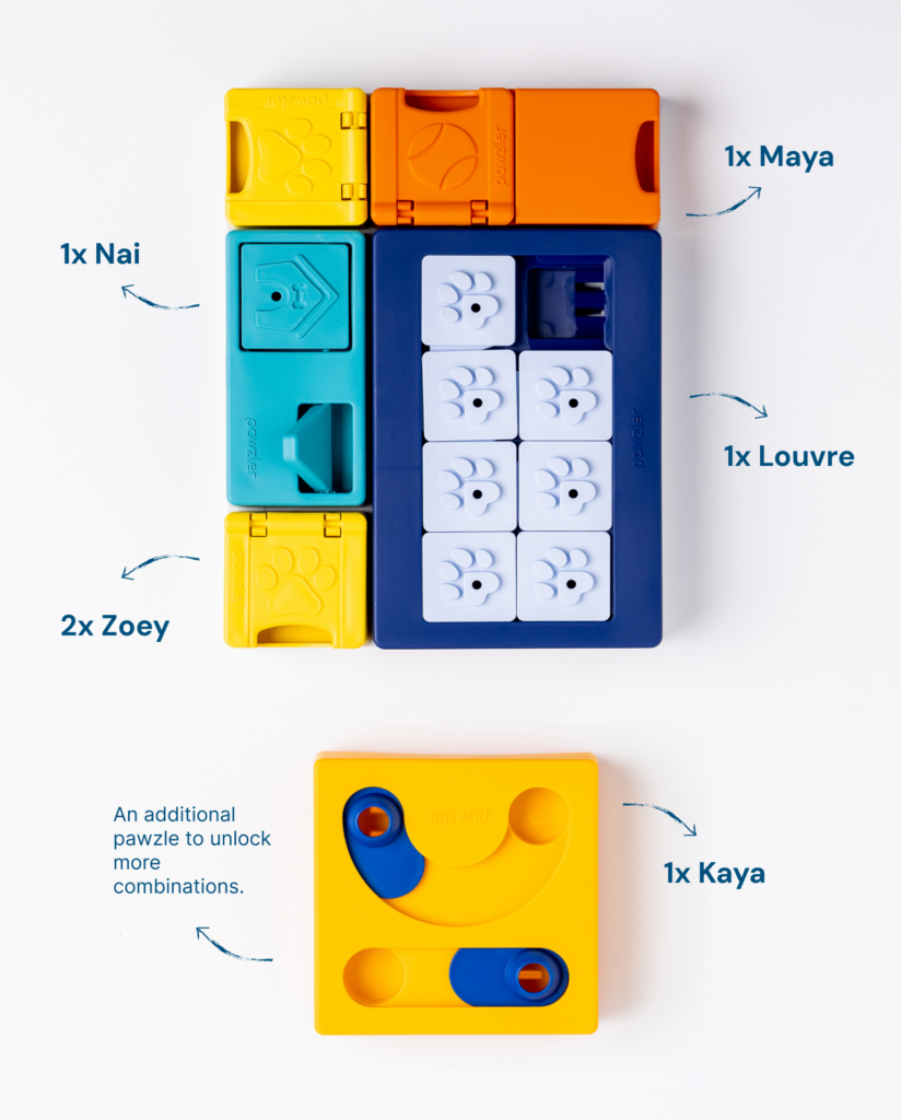 Pawzler Smarty Set - modułowa zabawka logiczna dla psa, poziom 2