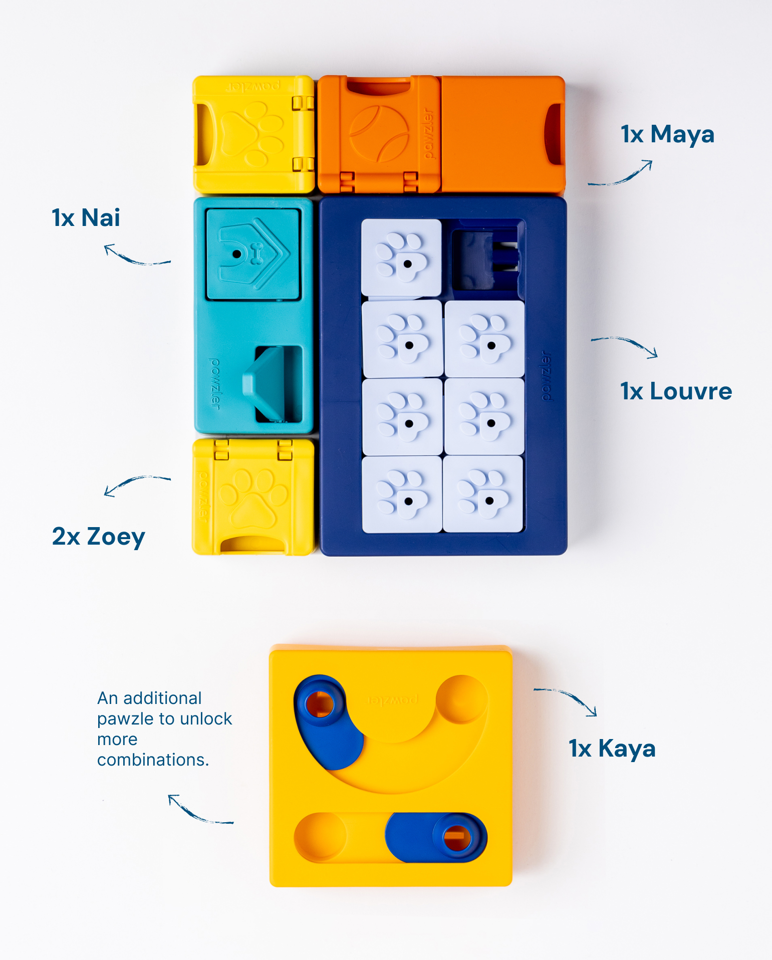 Pawzler Smarty Set - modułowa zabawka logiczna dla psa, poziom 2 - obrazek 3