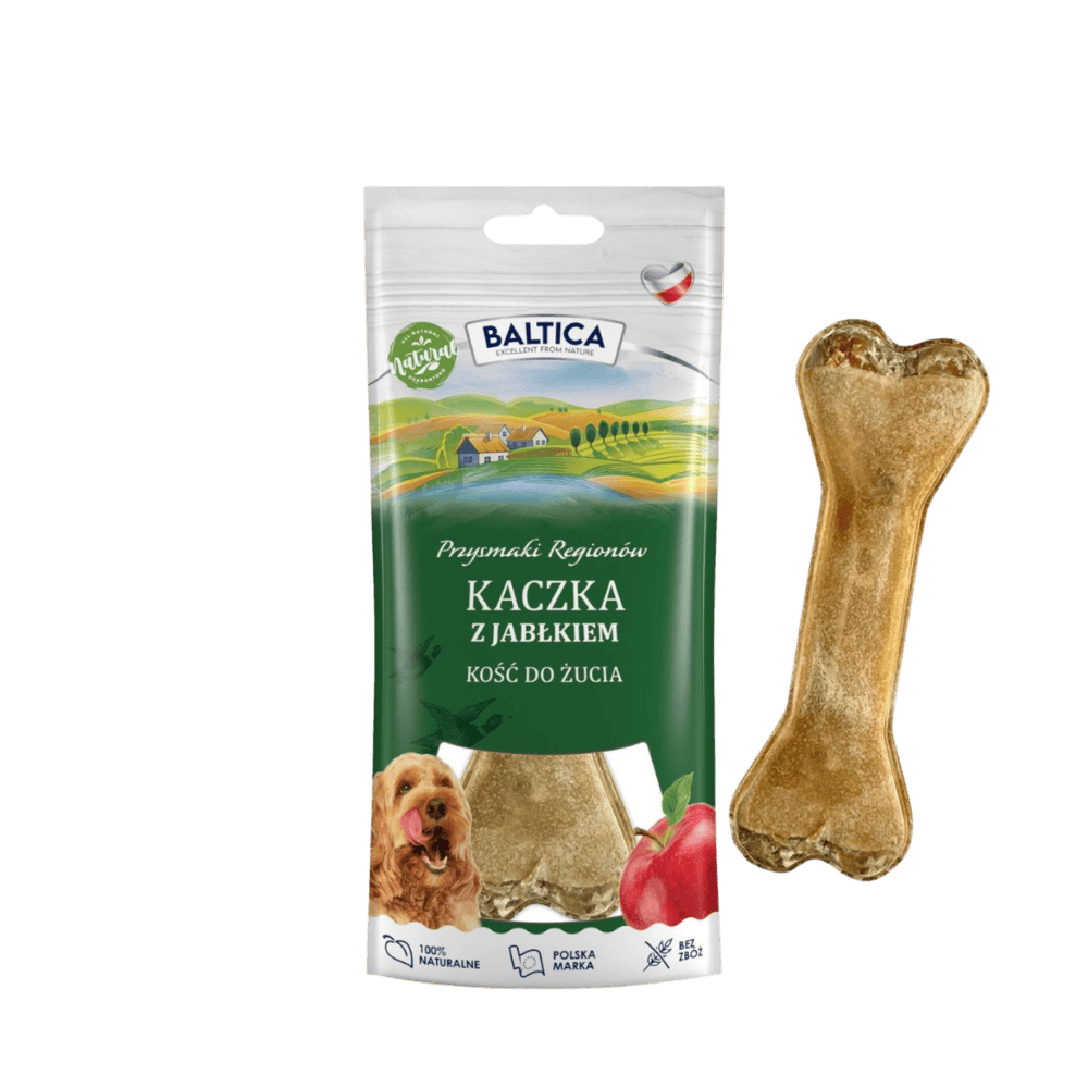 Baltica Przysmaki Regionów – Kość do żucia dla psa, kaczka z jabłkiem