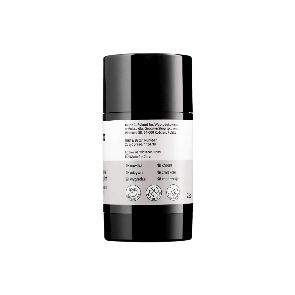 Mubo Paw & Nose Natural Balm Stick - Naturalne masełko do łap i nosa w sztyfcie, dla psa i kota, 25g