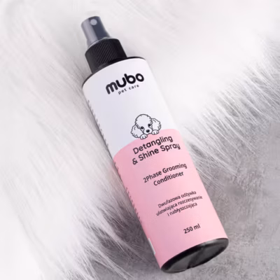 Mubo Detangling & Shine Spray - Dwufazowa odżywka w sprayu dla psa i kota, ułatwiająca rozczesywanie i nabłyszczająca, 250ml - obrazek 2