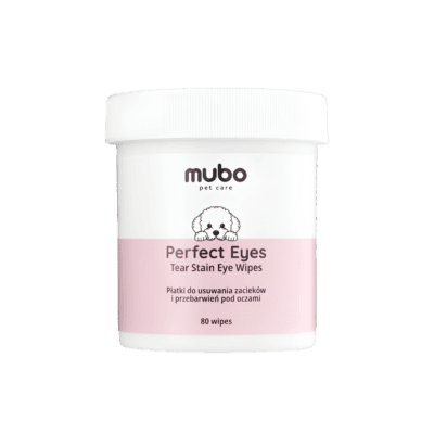 Mubo Perfect Eye Tear Stain Eye Wipes - Płatki do usuwania zacieków i przebarwień pod oczami dla psa i kota, 80 sztuk - obrazek 1