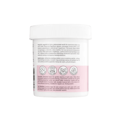 Mubo Perfect Eye Tear Stain Eye Wipes - Płatki do usuwania zacieków i przebarwień pod oczami dla psa i kota, 80 sztuk - obrazek 2