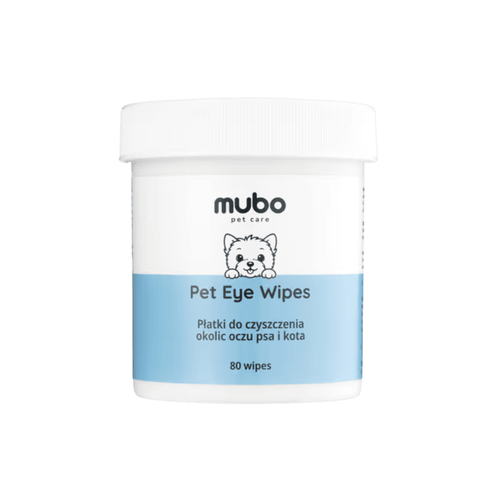 Mubo Pet Eye Wipes - Płatki do czyszczenia oczu dla psa i kota, 80 sztuk