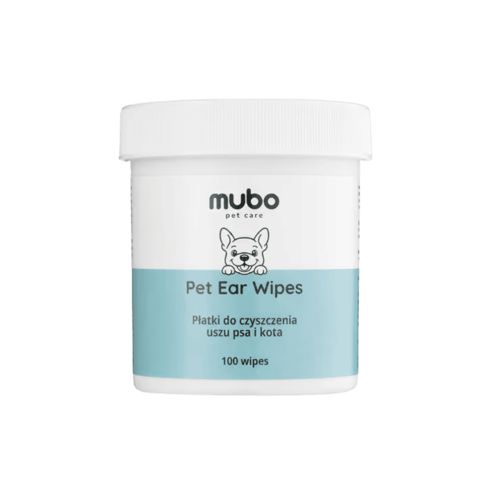 Mubo Pet Ear Wipes - Płatki do czyszczenia uszu dla psa i kota, 100 sztuk