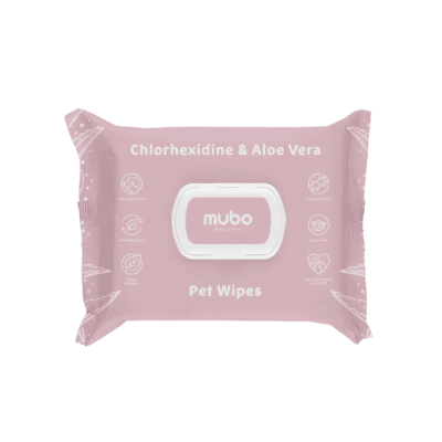 Mubo Chlorhexidine & Aloe Vera Pet Wipes - Chusteczki z chlorheksydyną i aloesem dla psa i kota - obrazek 1